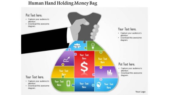 Business Diagram Human Hand Holding Money Bag Presentation Template Business Diagram Human Hand Holding Money Bag Presentation Template