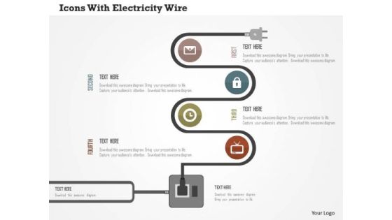 Business Diagram Icons With Electricity Wire Presentation Template Business Diagram Icons With Electricity Wire Presentation Template