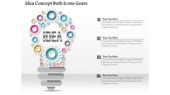 Business Diagram Idea Concept Bulb Icons Gears Presentation Template Business Diagram Idea Concept Bulb Icons Gears Presentation Template