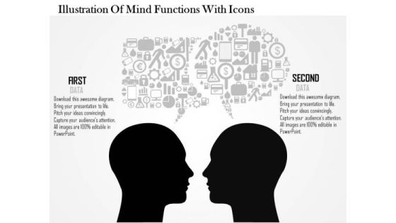 Business Diagram Illustration Of Mind Functions With Icons Presentation Template Business Diagram Illustration Of Mind Functions With Icons Presentation Template