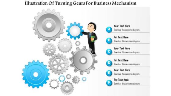 Business Diagram Illustration Of Turning Gears For Business Mechanism Presentation Slide Template Business Diagram Illustration Of Turning Gears For Business Mechanism Presentation Slide Template