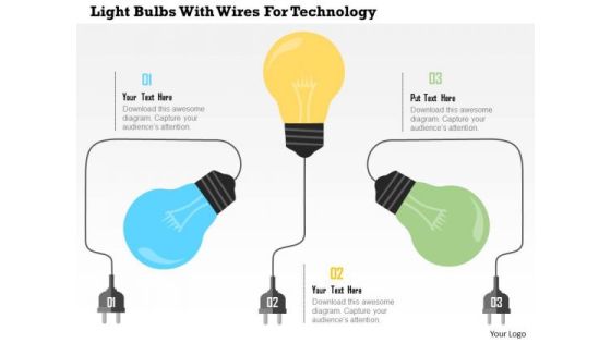Business Diagram Light Bulbs With Wires For Technology Presentation Template Business Diagram Light Bulbs With Wires For Technology Presentation Template