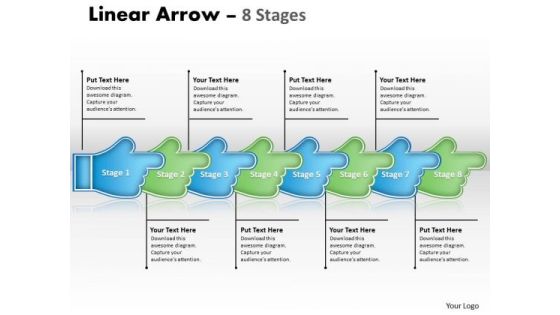 Business Diagram Linear Arrow 8 Stages Sales Diagram