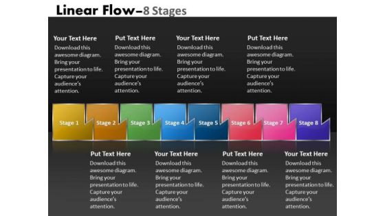 Business Diagram Linear Flow 8 Stages Sales Diagram