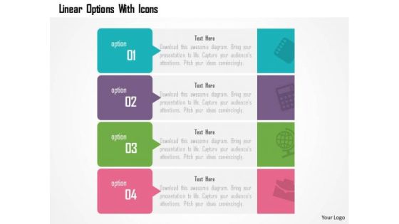 Business Diagram Linear Options With Icons Presentation Template Business Diagram Linear Options With Icons Presentation Template