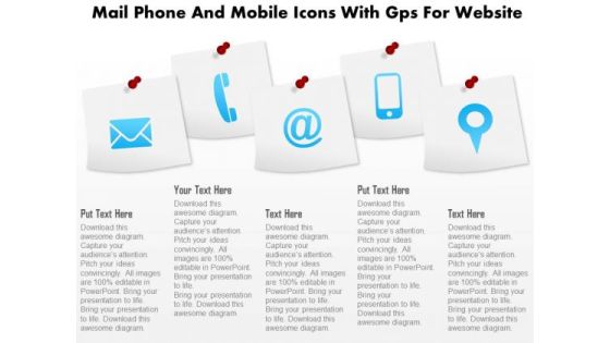 Business Diagram Mail Phone And Mobile Icons With Gps For Website Presentation Template Business Diagram Mail Phone And Mobile Icons With Gps For Website Presentation Template