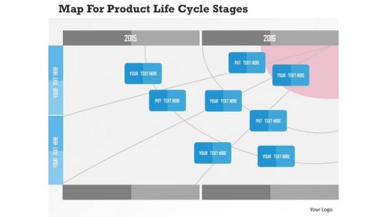 Business Diagram Map For Product Life Cycle Stages Presentation Template