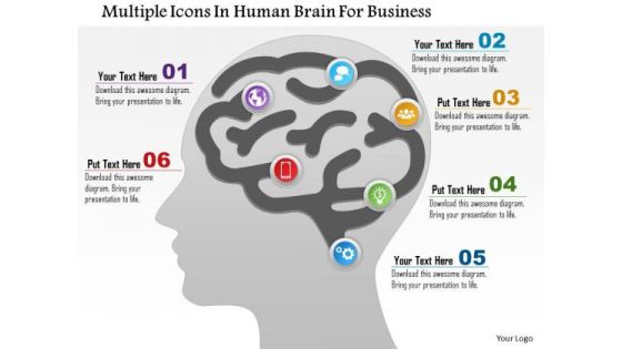 Business Diagram Multiple Icons In Human Brain For Business Presentation Template Business Diagram Multiple Icons In Human Brain For Business Presentation Template