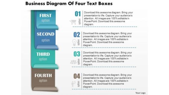 Business Diagram Of Four Text Boxes Presentation Slide Template Business Diagram Of Four Text Boxes Presentation Slide Template