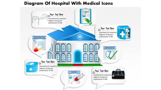 Business Diagram Of Hospital With Medical Icons Presentation Template Business Diagram Of Hospital With Medical Icons Presentation Template