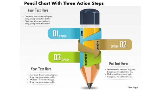 Business Diagram Pencil Chart With Three Action Steps Presentation Template Business Diagram Pencil Chart With Three Action Steps Presentation Template