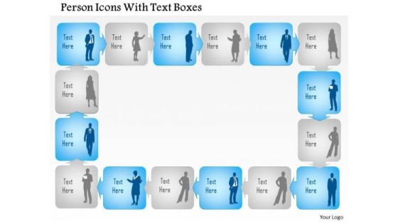 Business Diagram Person Icons With Text Boxes Presentation Template