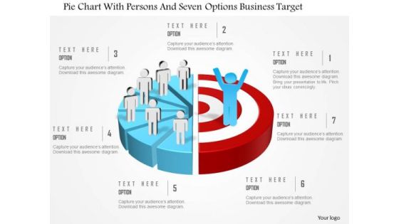 Business Diagram Pie Chart With Persons And Seven Options Business Target Presentation Template Business Diagram Pie Chart With Persons And Seven Options Business Target Presentation Template