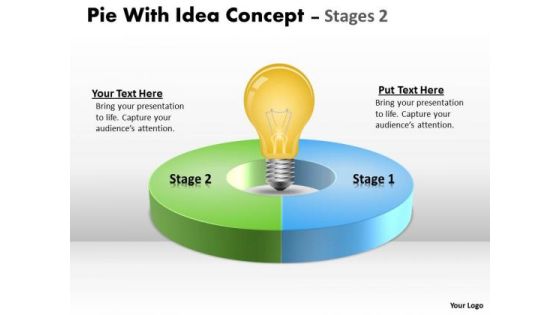 Business Diagram Pie With Idea Concept Stages Marketing Diagram
