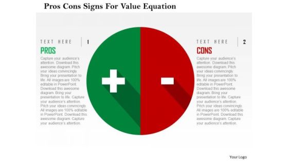 Business Diagram Pros Cons Signs For Value Equation Presentation Template Business Diagram Pros Cons Signs For Value Equation Presentation Template