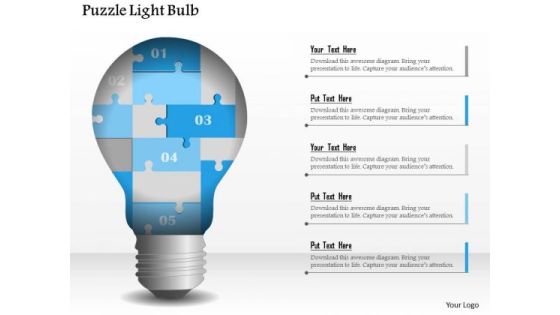 Business Diagram Puzzle Light Bulb Presentation Template