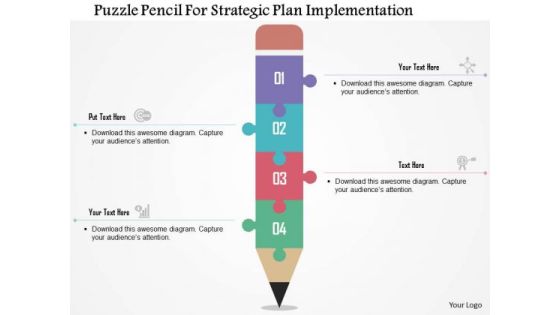 Business Diagram Puzzle Pencil For-strategic Plan Implementation Presentation Template