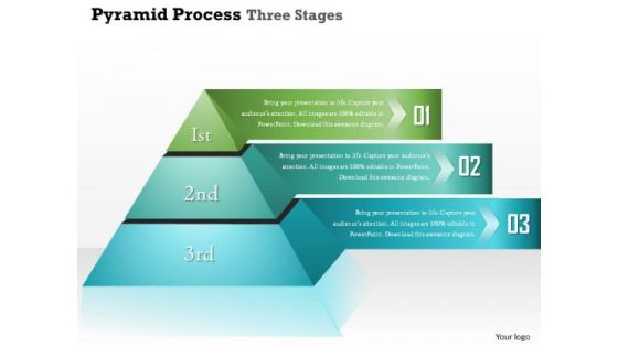 Business Diagram Pyramid Process Three Stages Info Graphic Presentation Template