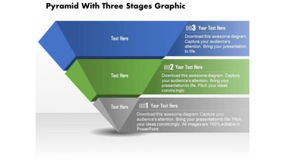 Business Diagram Pyramid With Three Stages Graphic Presentation Template