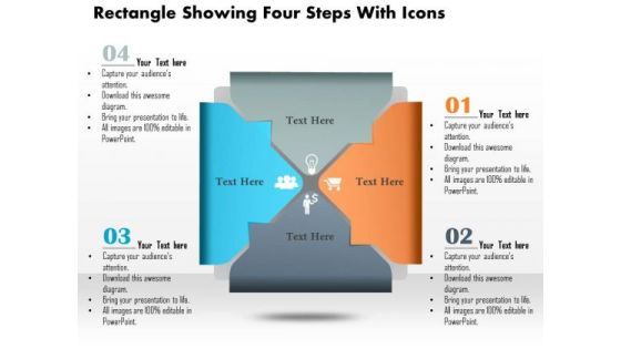 Business Diagram Rectangle Showing Four Steps With Icons Presentation Slide Template Business Diagram Rectangle Showing Four Steps With Icons Presentation Slide Template