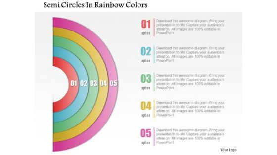 Business Diagram Semi Circles In Rainbow Colors Presentation Template Business Diagram Semi Circles In Rainbow Colors Presentation Template