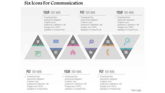 Business Diagram Six Icons For Communication Presentation Template