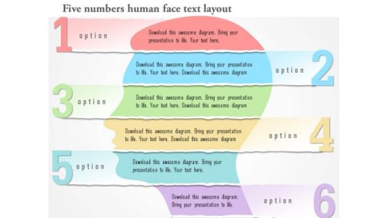 Business Diagram Six Numbers Human Face Text Layout Presentation Template Business Diagram Six Numbers Human Face Text Layout Presentation Template