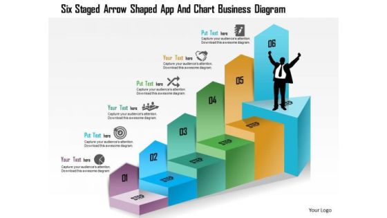 Business Diagram Six Staged Arrow Shaped App And Chart Business Diagram Presentation Template Business Diagram Six Staged Arrow Shaped App And Chart Business Diagram Presentation Template