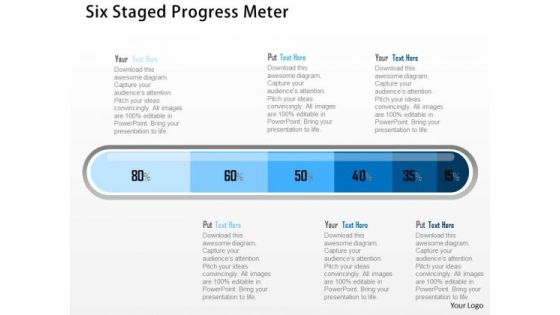 Business Diagram Six Staged Progress Meter Presentation Template