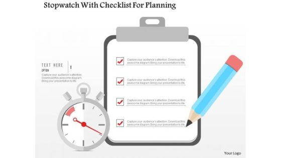 Business Diagram Stopwatch With Checklist For Planning Presentation Template Business Diagram Stopwatch With Checklist For Planning Presentation Template