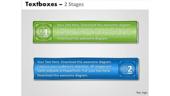 Business Diagram Text Boxes 2 Stages Business Framework Model