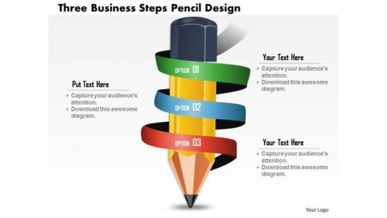 Business Diagram Three Business Steps Pencil Design Presentation Slide Template Business Diagram Three Business Steps Pencil Design Presentation Slide Template