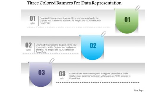 Business Diagram Three Colored Banners For Data Representation Presentation Template Business Diagram Three Colored Banners For Data Representation Presentation Template