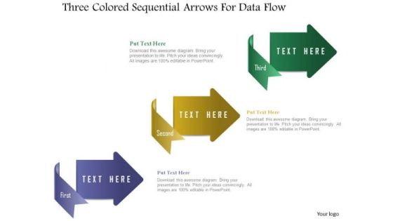 Business Diagram Three Colored Sequential Arrows For Data Flow Presentation Template Business Diagram Three Colored Sequential Arrows For Data Flow Presentation Template