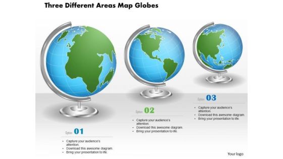 Business Diagram Three Different Areas Map Globes Presentation Template Business Diagram Three Different Areas Map Globes Presentation Template