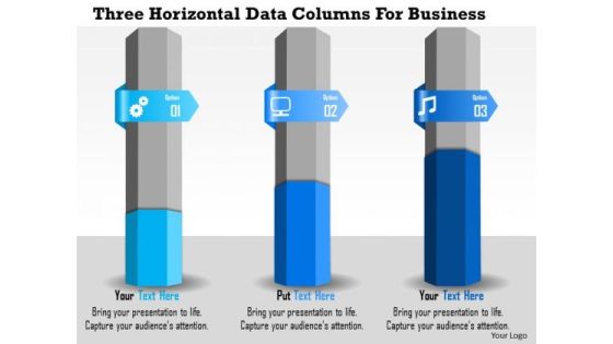 Business Diagram Three Horizontal Data Columns For Business Presentation Template Business Diagram Three Horizontal Data Columns For Business Presentation Template