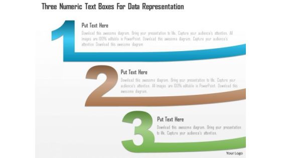 Business Diagram Three Numeric Text Boxes For Data Representation PowerPoint Template
