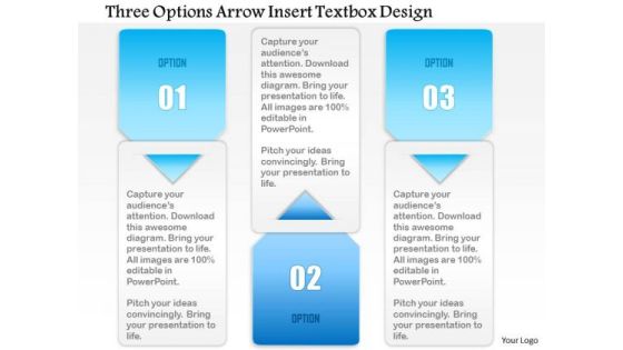 Business Diagram Three Options Arrow Insert Textbox Design Presentation Template Business Diagram Three Options Arrow Insert Textbox Design Presentation Template