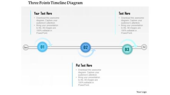 Business Diagram Three Points Timeline Diagram Presentation Template