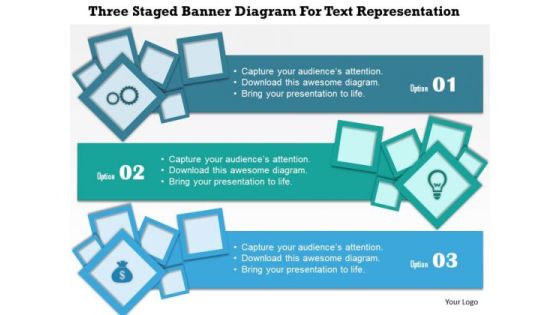 Business Diagram Three Staged Banner Diagram For Text Representation Presentation Template Business Diagram Three Staged Banner Diagram For Text Representation Presentation Template