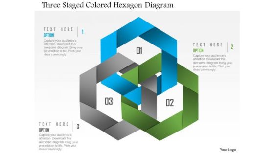 Business Diagram Three Staged Colored Hexagon Diagram PowerPoint Template Business Diagram Three Staged Colored Hexagon Diagram PowerPoint Template