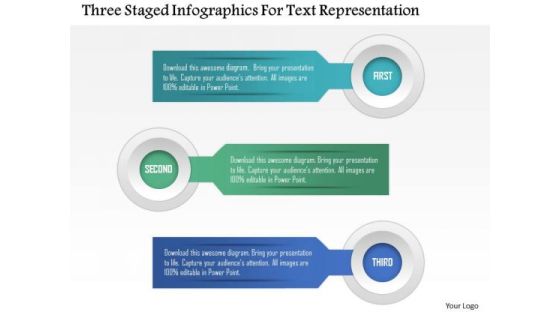 Business Diagram Three Staged Infographics For Text Representation Presentation Template