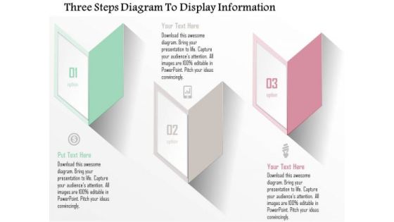 Business Diagram Three Steps Diagram To Display Information Presentation Template