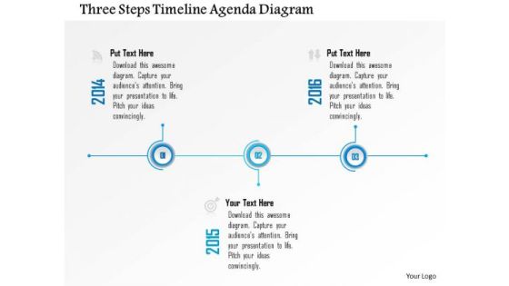 Business Diagram Three Steps Timeline Agenda Diagram Presentation Template