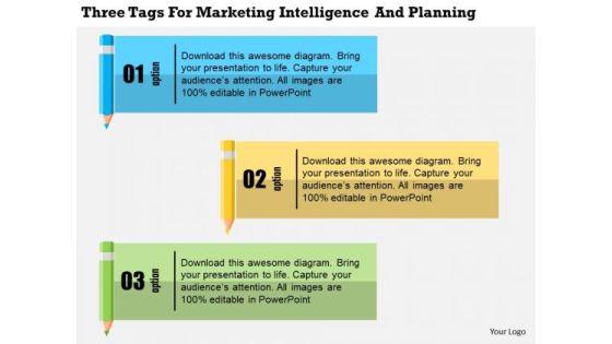 Business Diagram Three Tags For Marketing Intelligence And Planning Presentation Template Business Diagram Three Tags For Marketing Intelligence And Planning Presentation Template