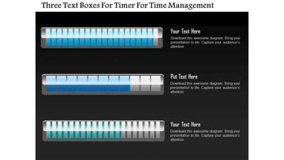 Business Diagram Three Text Boxes For Timer For Time Management PowerPoint Slide Business Diagram Three Text Boxes For Timer For Time Management PowerPoint Slide