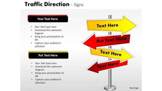 Business Diagram Traffic Direction Signs Business Finance Strategy Development Business Diagram Traffic Direction Signs Business Finance Strategy Development