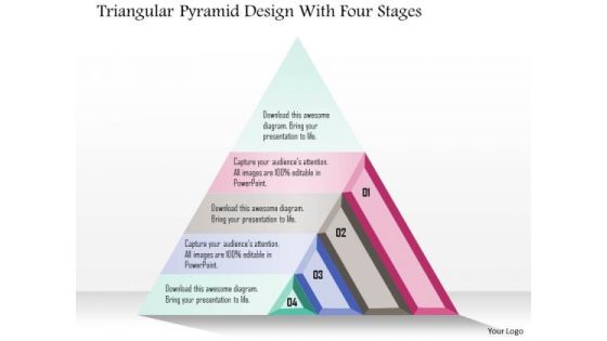 Business Diagram Triangular Pyramid Design With Four Stages Presentation Template