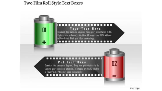 Business Diagram Two Film Roll Style Text Boxes Presentation Template Business Diagram Two Film Roll Style Text Boxes Presentation Template