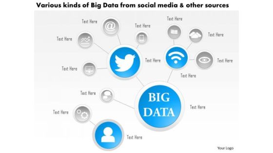 Business Diagram Various Kinds Of Big Data From Social Media And Other Sources Ppt Slide Business Diagram Various Kinds Of Big Data From Social Media And Other Sources Ppt Slide